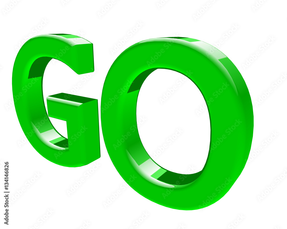 3d rendering GO text. 3d illustration. 3d rendering GO text. 3d illustration.