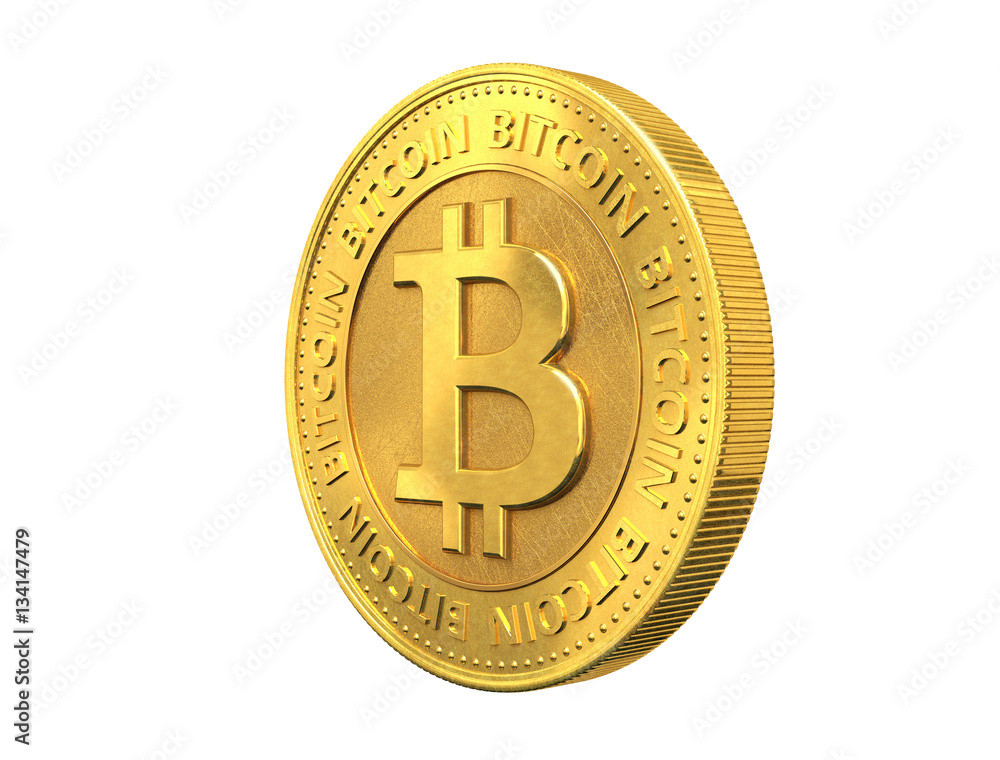 Gold coin with bitcoin sign.3d rendering. Gold coin with bitcoin sign.3d rendering.