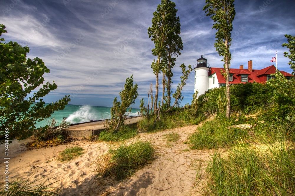 Point Betsie Lighthouse. The historical Point Betsie Lighthouse on the