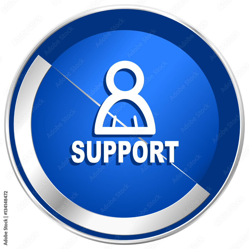 Support silver metallic web and mobile phone vector icon. Support silver metallic web and mobile phone vector icon.