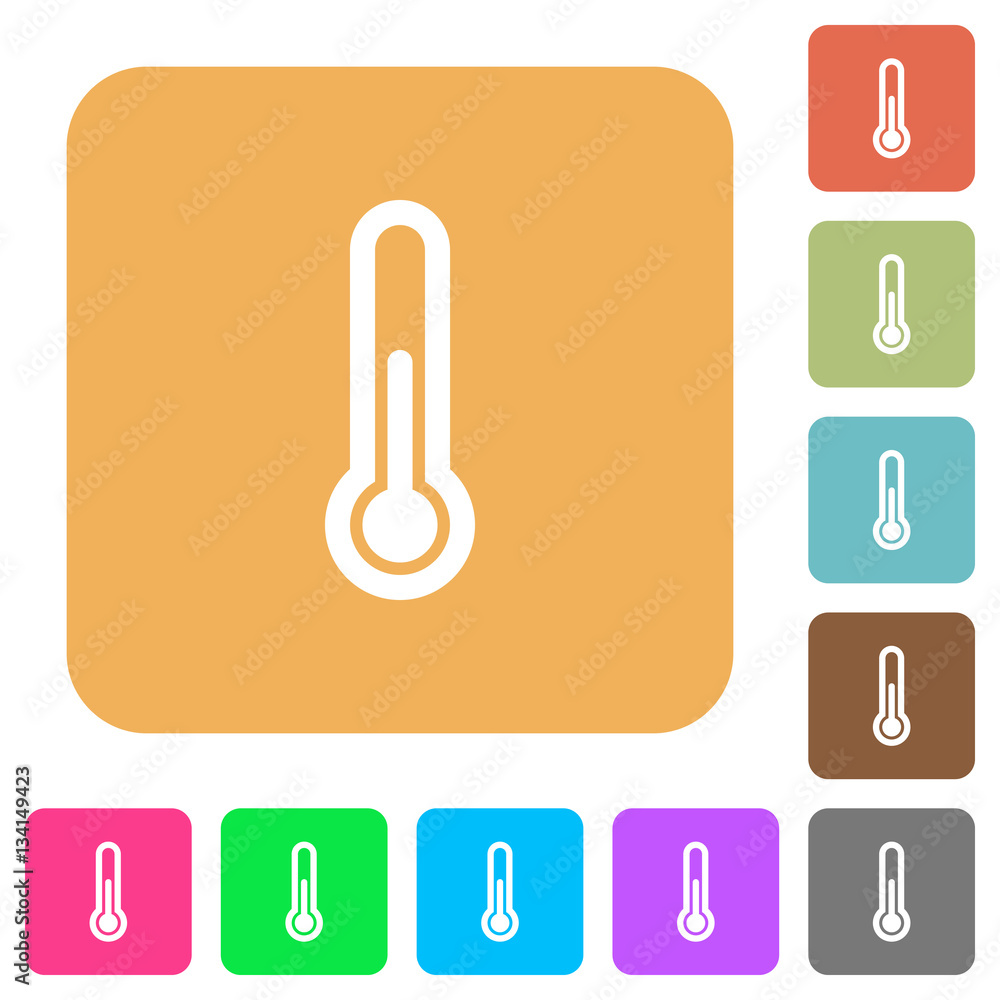 Thermometer rounded square flat icons Thermometer rounded square flat icons