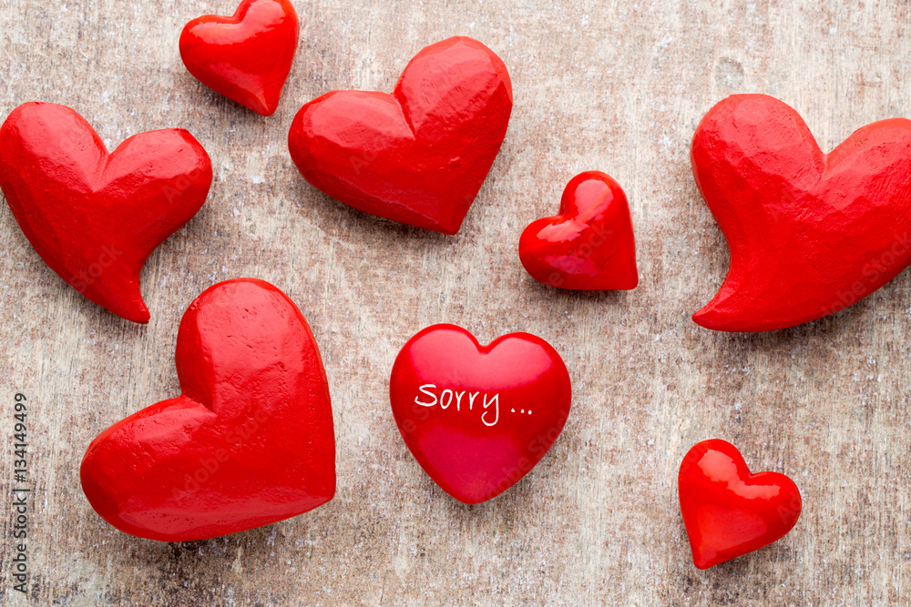 Red heart on the wooden background. Red heart on the wooden background.