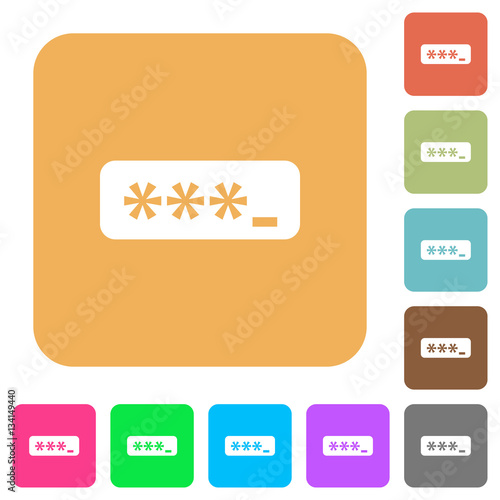 PIN code rounded square flat icons
