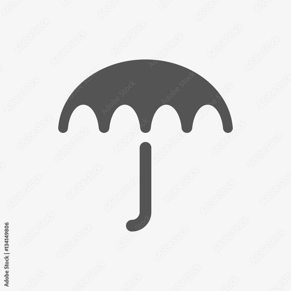 Umbrella vector icon. Rain protection symbol. Flat design style Umbrella vector icon. Rain protection symbol. Flat design style