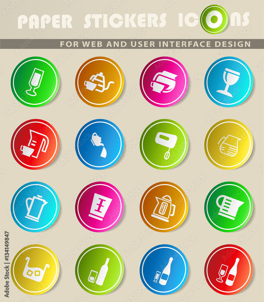 utensils for beverages icon set utensils for beverages icon set