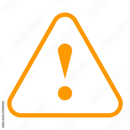 Orange triangle exclamation mark icon warning sign attention but