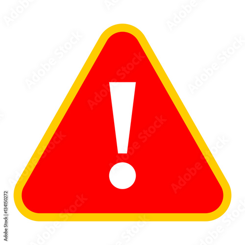 Red triangle exclamation mark icon warning sign attention button