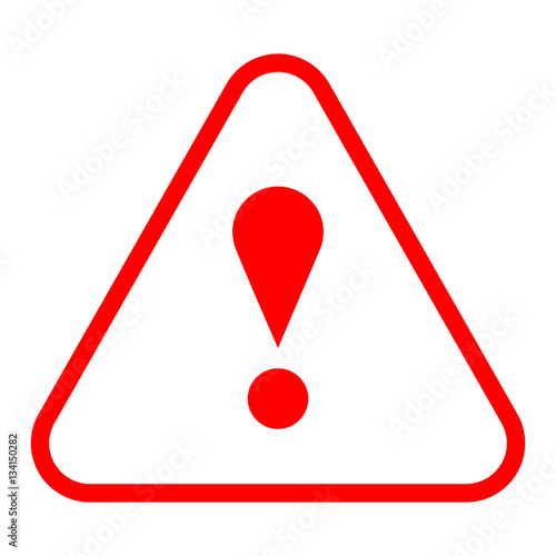 Red triangle exclamation mark icon warning sign attention button