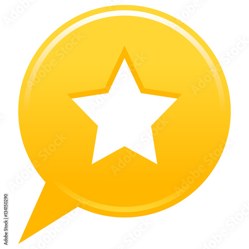 Yellow map pin favorite icon white star sign