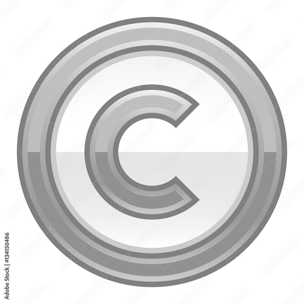 Gray Copyright Symbol Sign Glossy Icon Gray Copyright Symbol Sign Glossy Icon