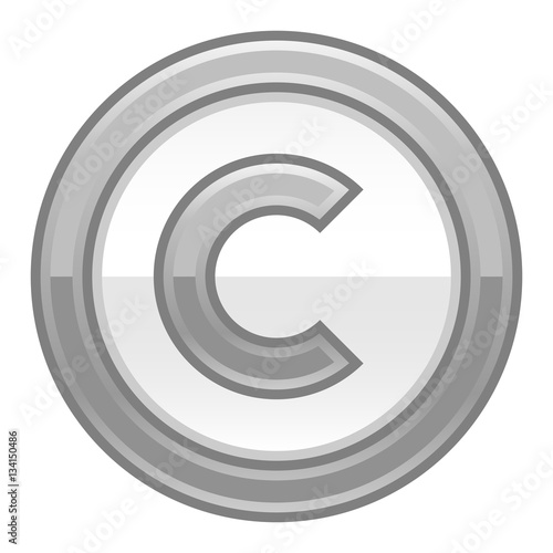 Gray Copyright Symbol Sign Glossy Icon