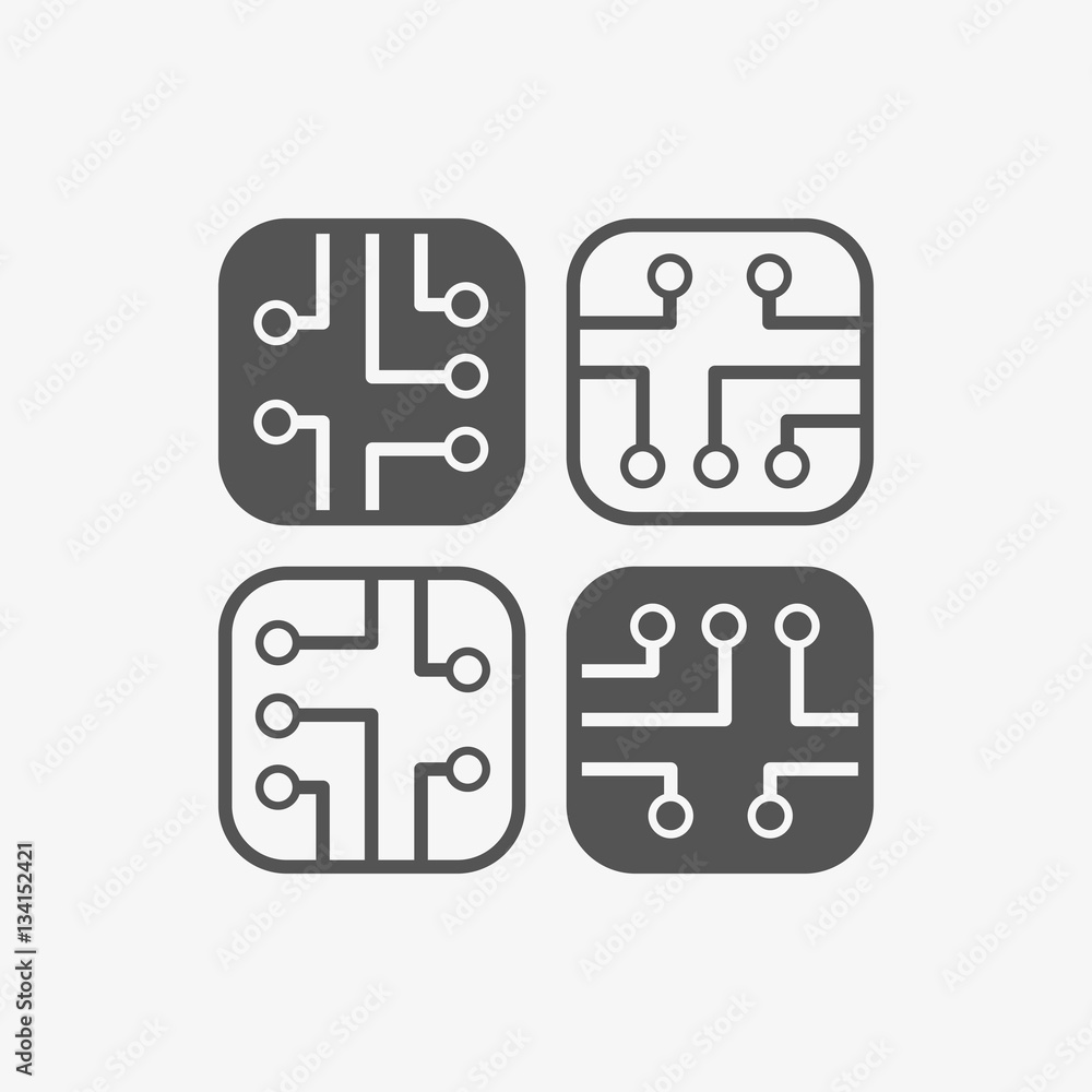 circuit board icon stock vector illustration flat design circuit board icon stock vector illustration flat design