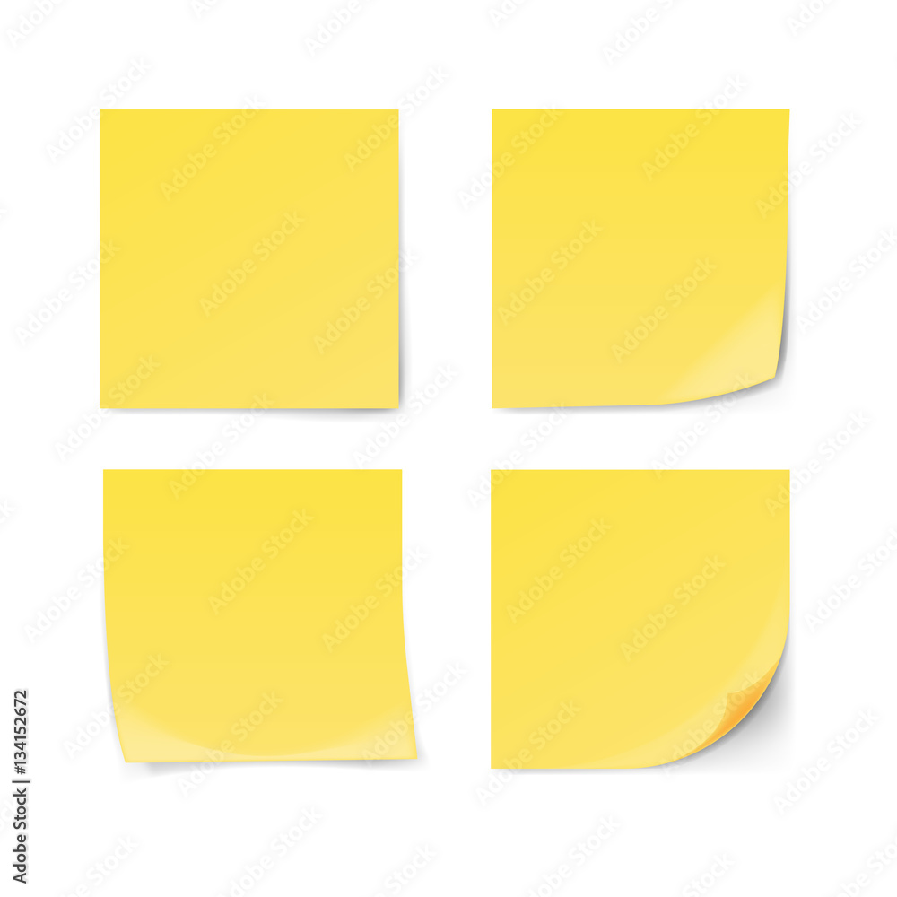 Post it note isolated on white background. Vector illustration. Post it note isolated on white background. Vector illustration.