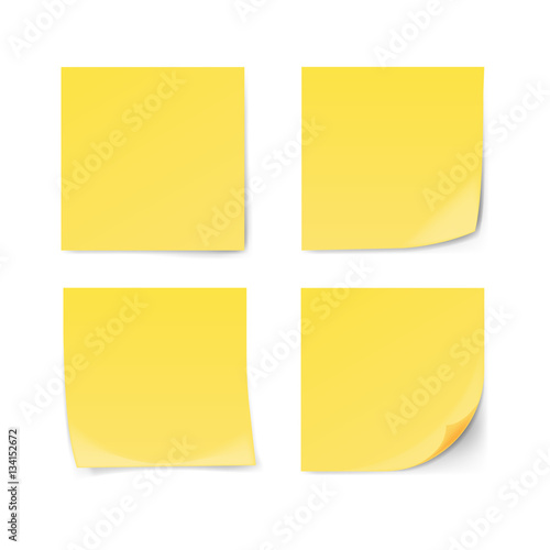 Post it note isolated on white background. Vector illustration.