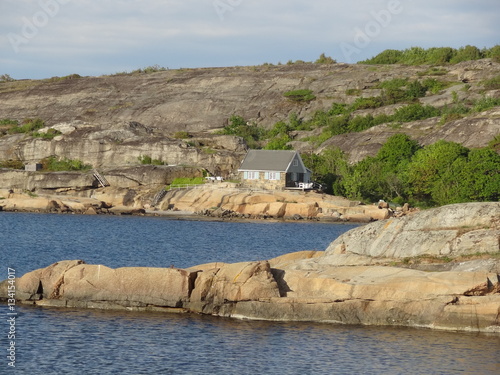 Beautiful landscape with nice cottage near Verdens End in Norway photo