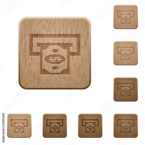 Dollar bank ATM wooden buttons