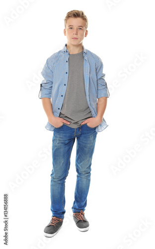Teenager in casual clothes ...