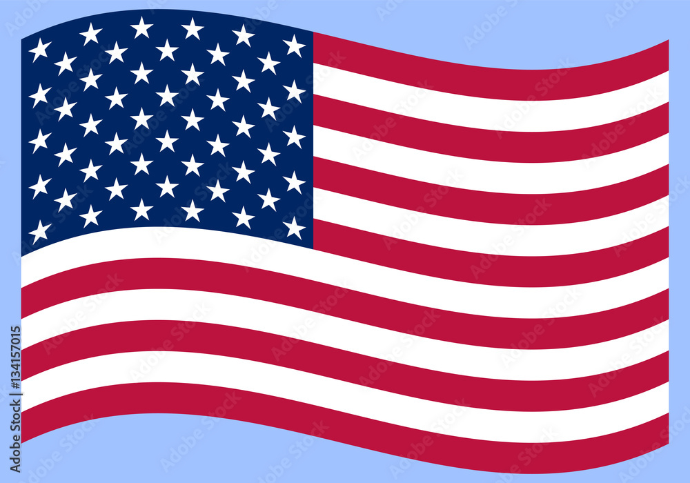 Fototapeta premium National political official US flag on a white background. vecto
