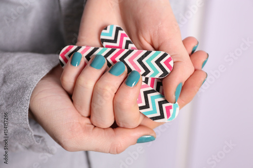 Female hands with beautiful nail art