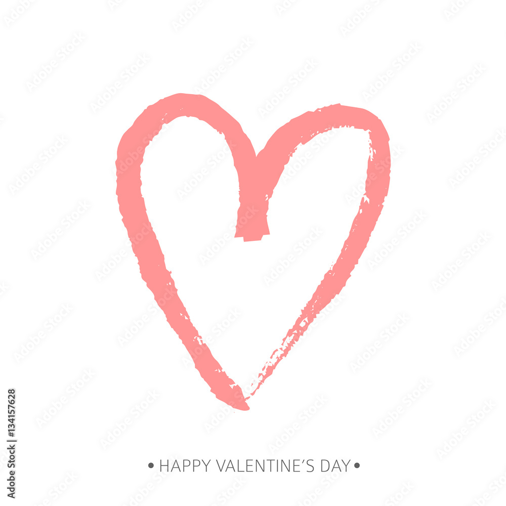 Brush drawing calligraphy heart card. Vector illustration Brush drawing calligraphy heart card. Vector illustration