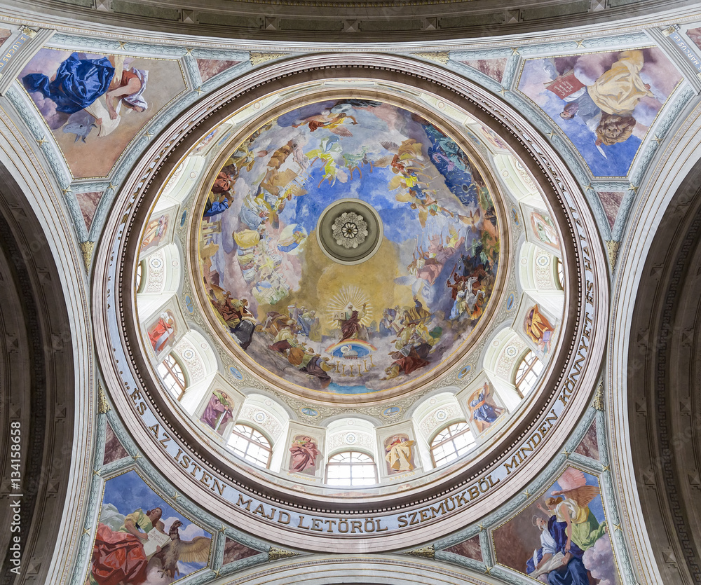 painting on the dome of the Basilica