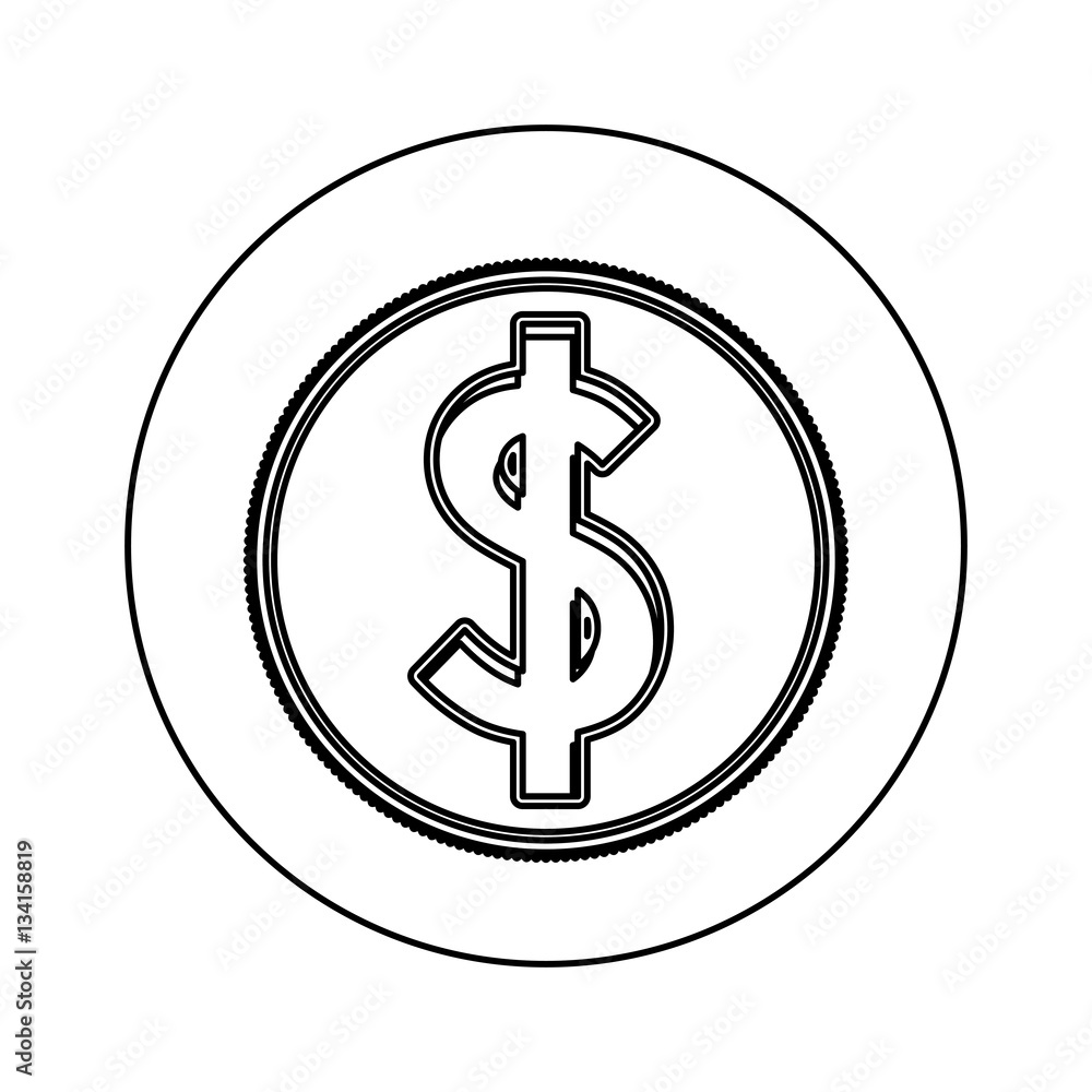 Coin icon. Money financial item commerce market and buy theme. Isolated design. Vector illustration Coin icon. Money financial item commerce market and buy theme. Isolated design. Vector illustration