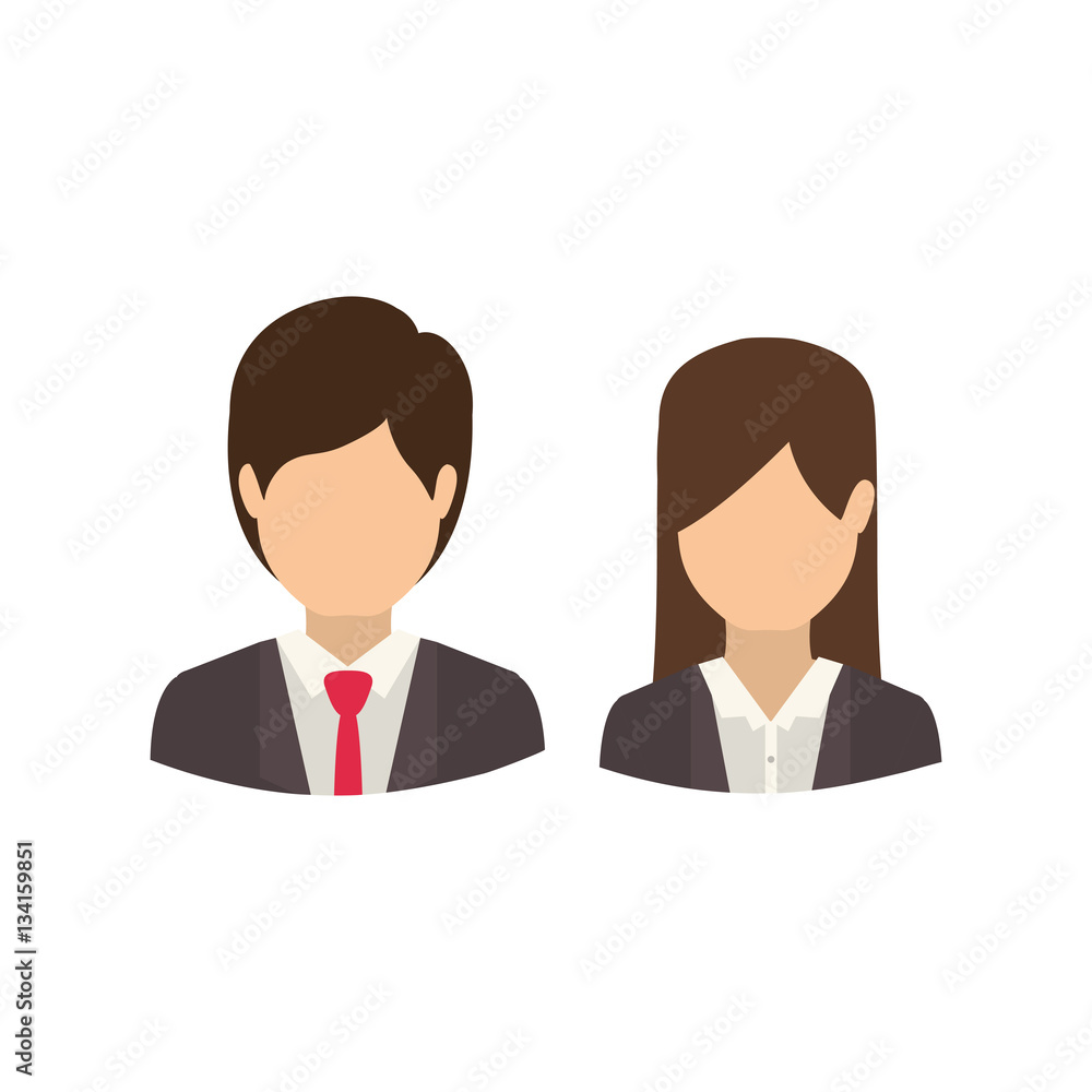 Businesspeople icon. Teamwork people corporate and workforce theme. Isolated design. Vector illustration
