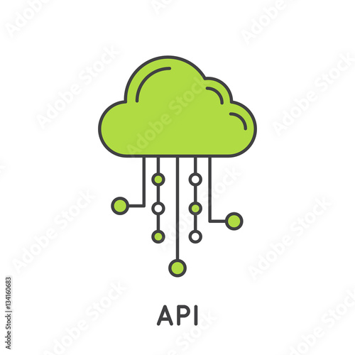 Simple Vector Icon Style Illustration of Application Programming Interface API Technology photo