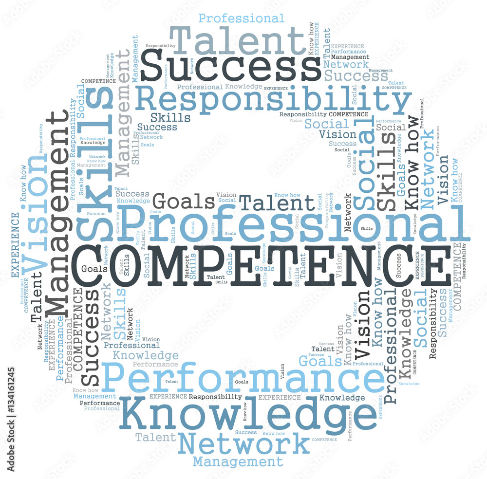 Obraz premium Professional competence word cloud
