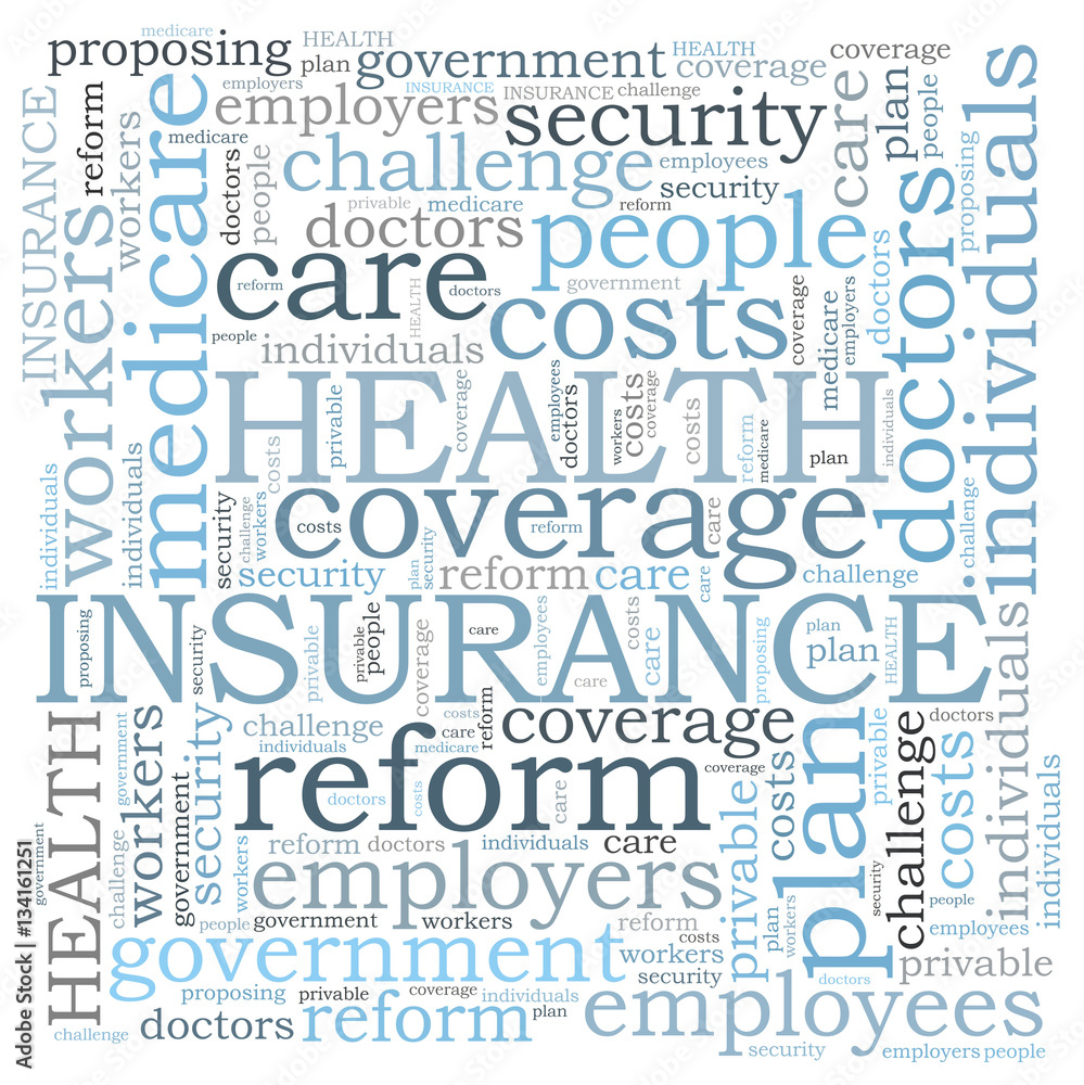Health insurance word cloud