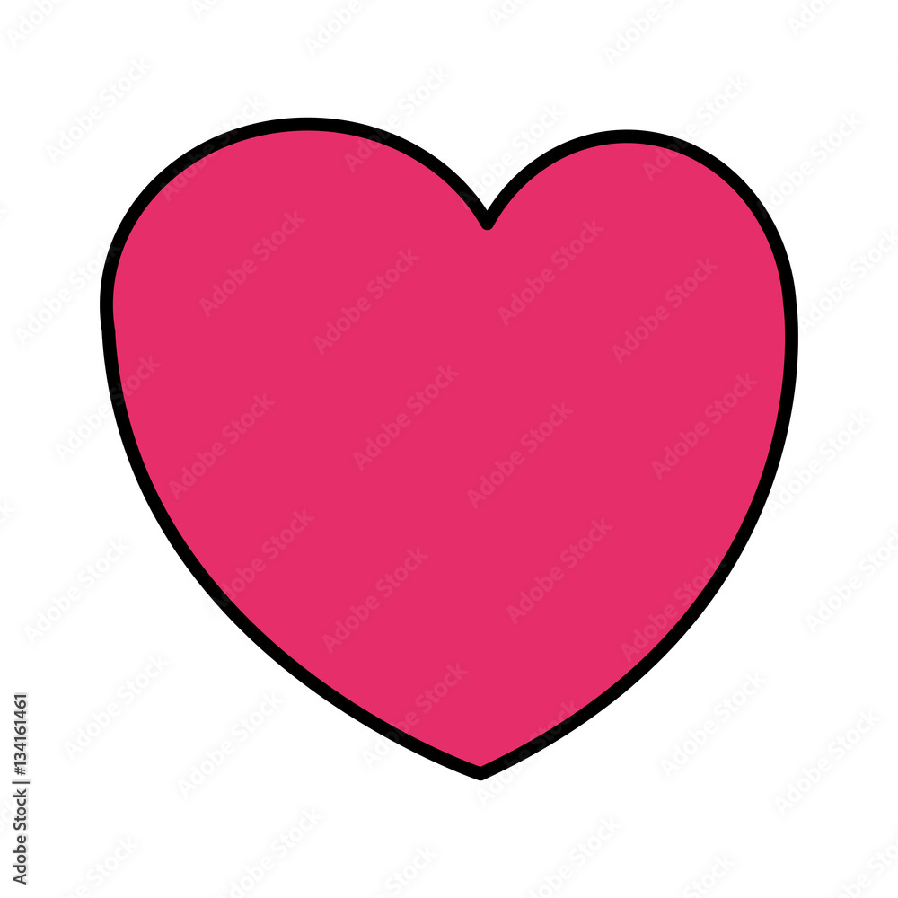 pink heart icon over white background. colorful design. vector illustration