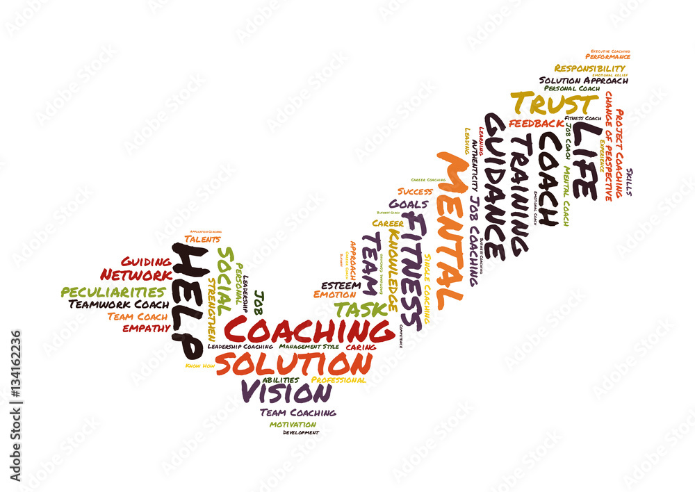 Coaching word cloud  on white background