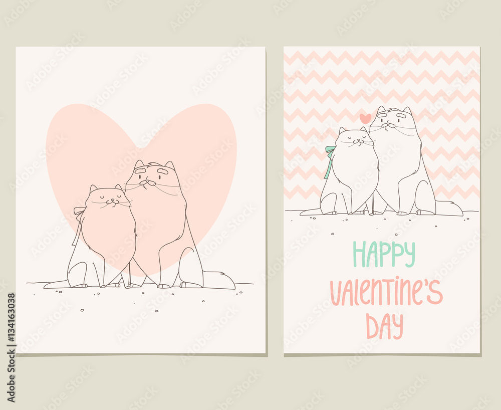 Valentine Cards with Cute Cats