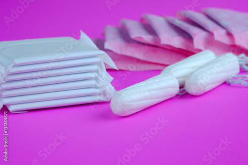 Sanitary pad and cotton tampons.