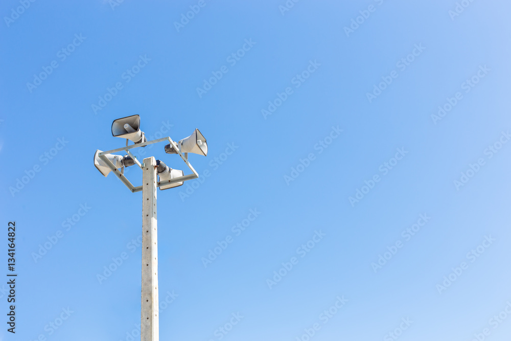 loudspeaker on concrete pole