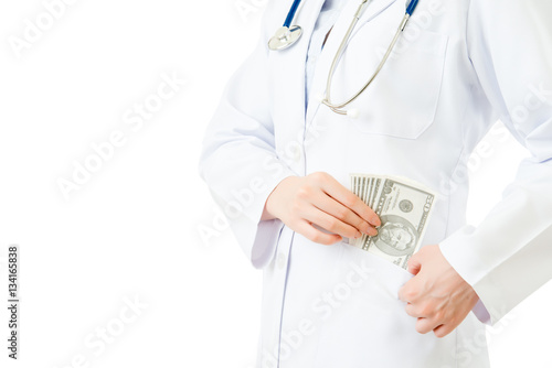 asian woman hold mony cash offering medical insurance