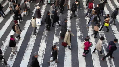 people crossing the street at japan