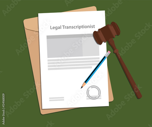 Signing agreement letter of legal transcriptionist illustration