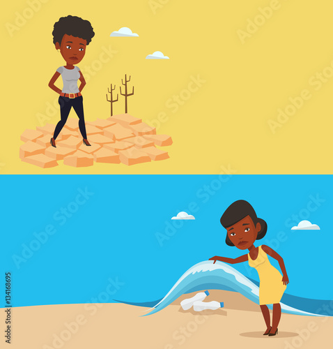 Two ecological banners with space for text.