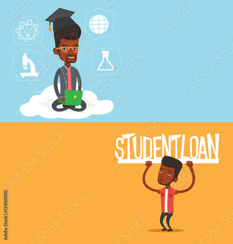Two educational banners with space for text.