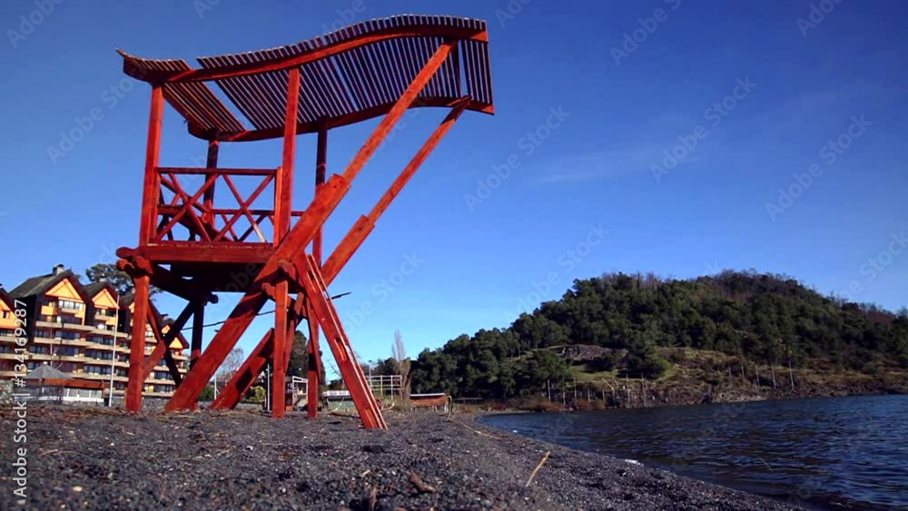 Life guard booth at the beach. Sailing, kayaking, sport fishing and water skiing are popular sports. Life guard booth at the beach. Sailing, kayaking, sport fishing and water skiing are popular sports.