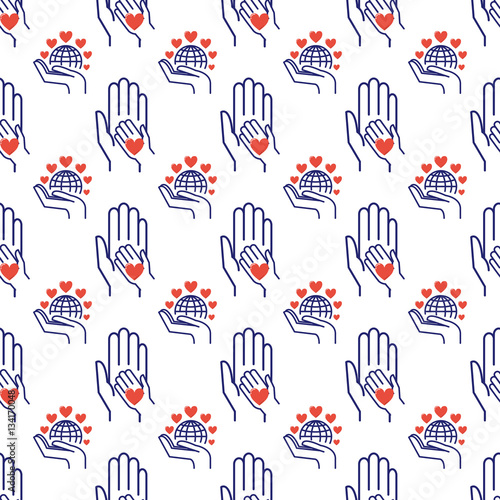Volunteer seamless pattern vector illustration.