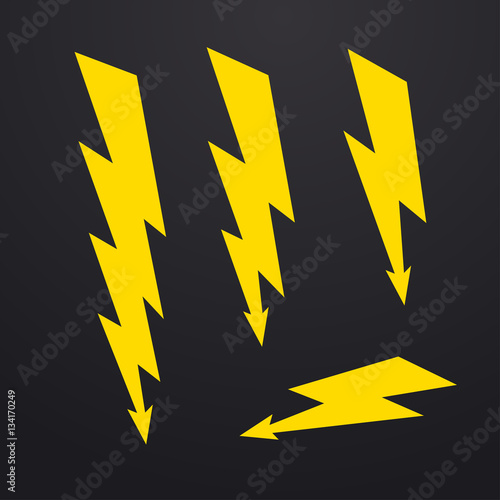 Lightning bolt icons set  thunderbolt