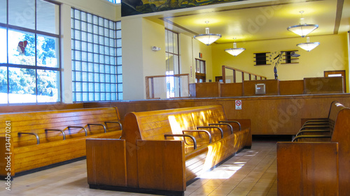Train station waiting room, Art deco style.  Palo Alto photo