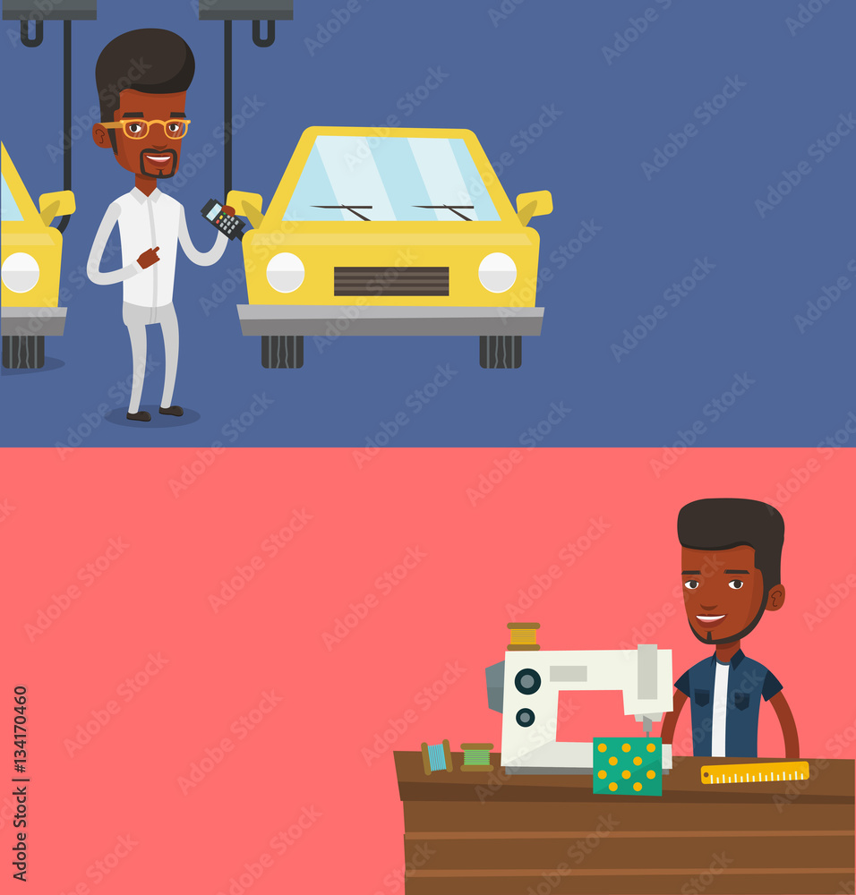 Obraz premium Two industrial banners with space for text.