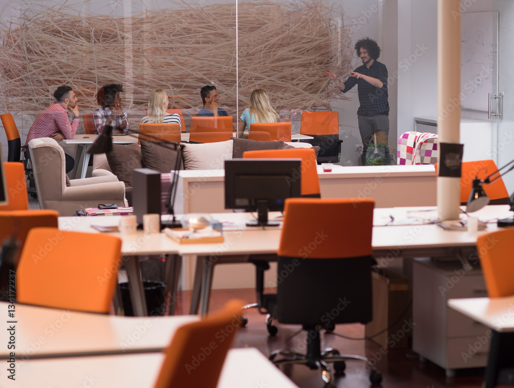 Multiethnic startup business team on meeting Multiethnic startup business team on meeting