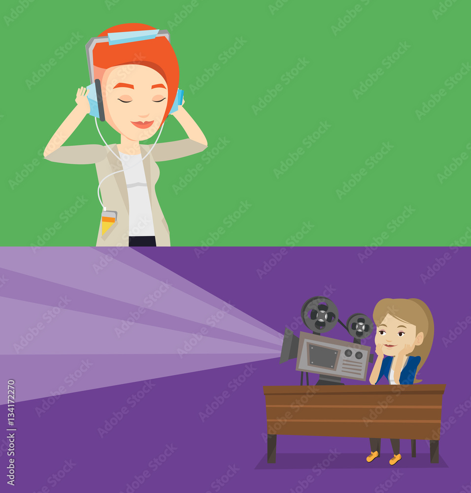Two media banners with space for text. Two media banners with space for text.