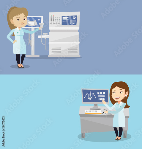 Two medical banners with space for text.