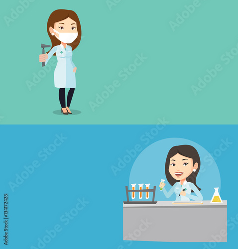 Two medical banners with space for text.