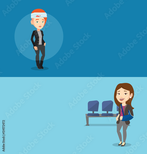 Two medical banners with space for text.